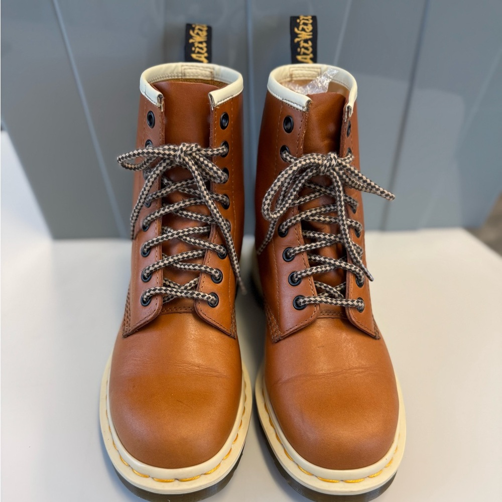 Brown Leather Lace-Up Boots